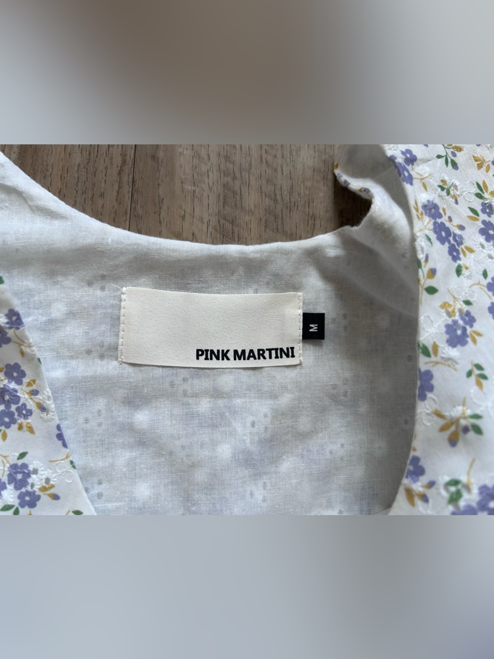 Pink Martini Forget Me Not Dress Blue White Purple Floral Print 100% cotton midi - Picture 3 of 8